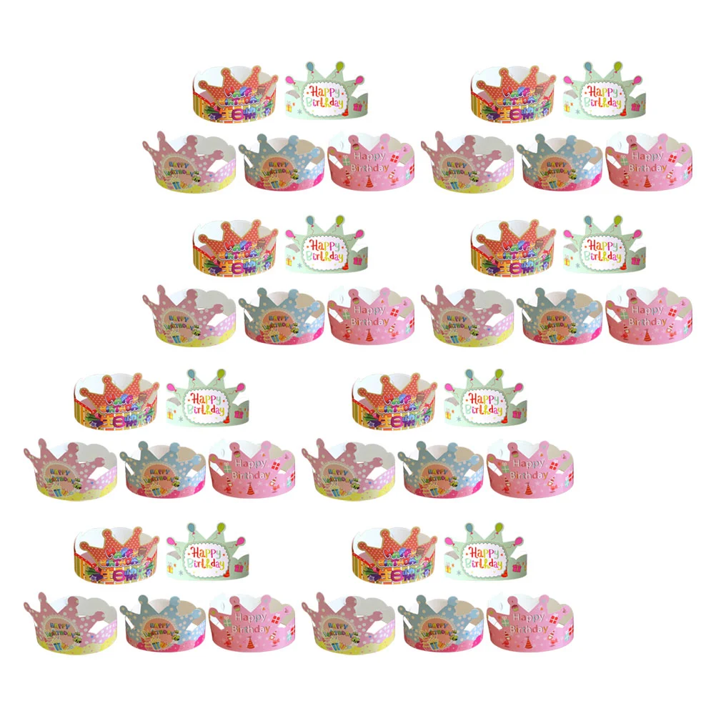 100 Pcs Birthday Crown Hat Kids Crowns Toddler Party Hats for Decor Headgear Child