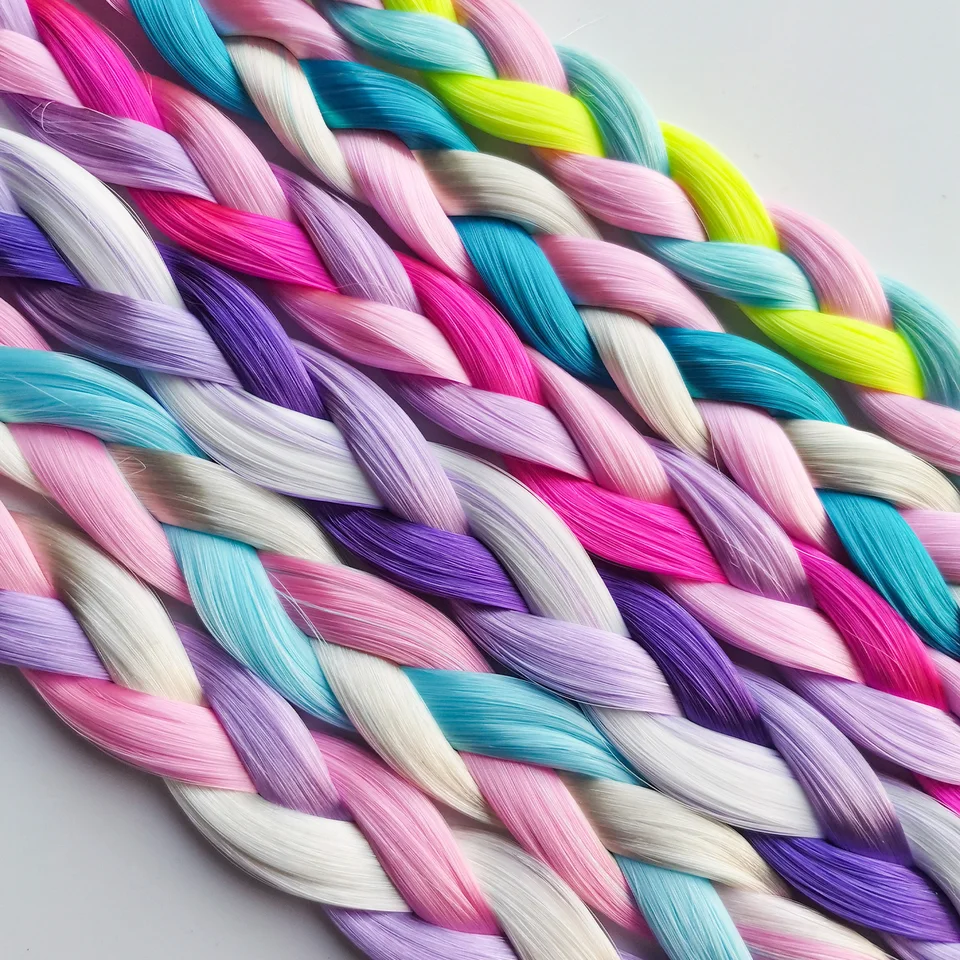 6 piezas de extensiones de cabello para niñas, color arcoíris, ideal para regalos y fiestas 3