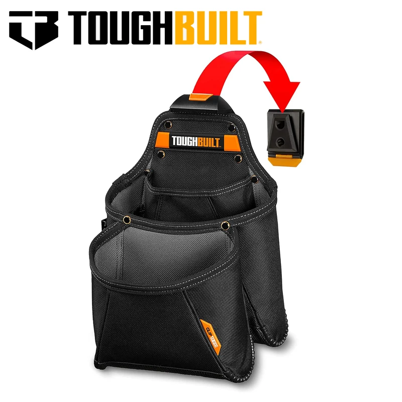 TOUGHBUILT TB-CT-03 Multi-Pocket Organizer Tool Supply Pouch Durable Wear-resistant ClipTech Hub & Work Belts Tool Bag