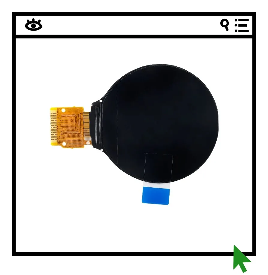 

1.28-inch circular color TFT display screen, high-definition IPS LCD bare screen LCD screen, 128 * 128 SPI interface