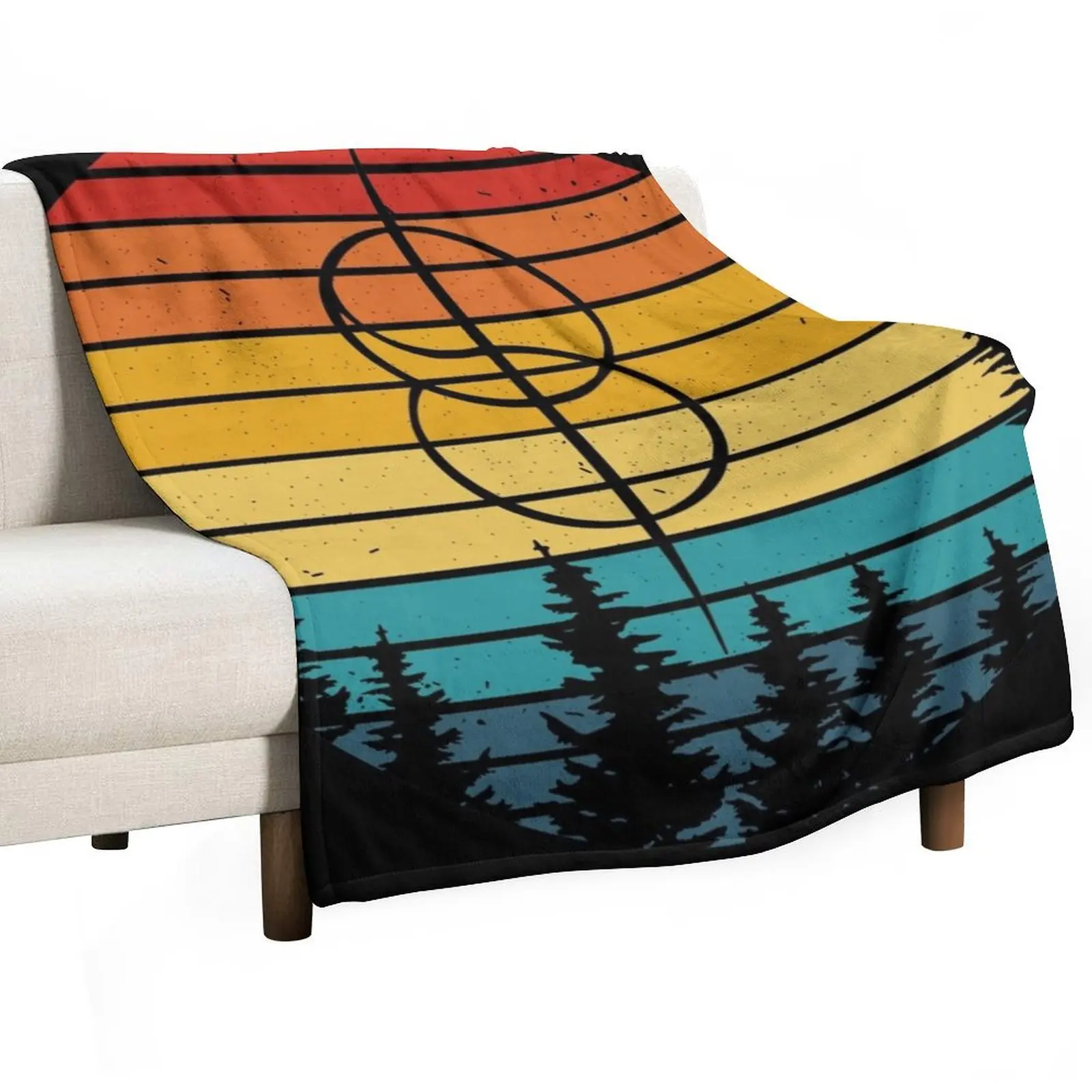 Shifting Realities, Retro Vintage Sunset Throw Blanket for sofa Weighted Blankets