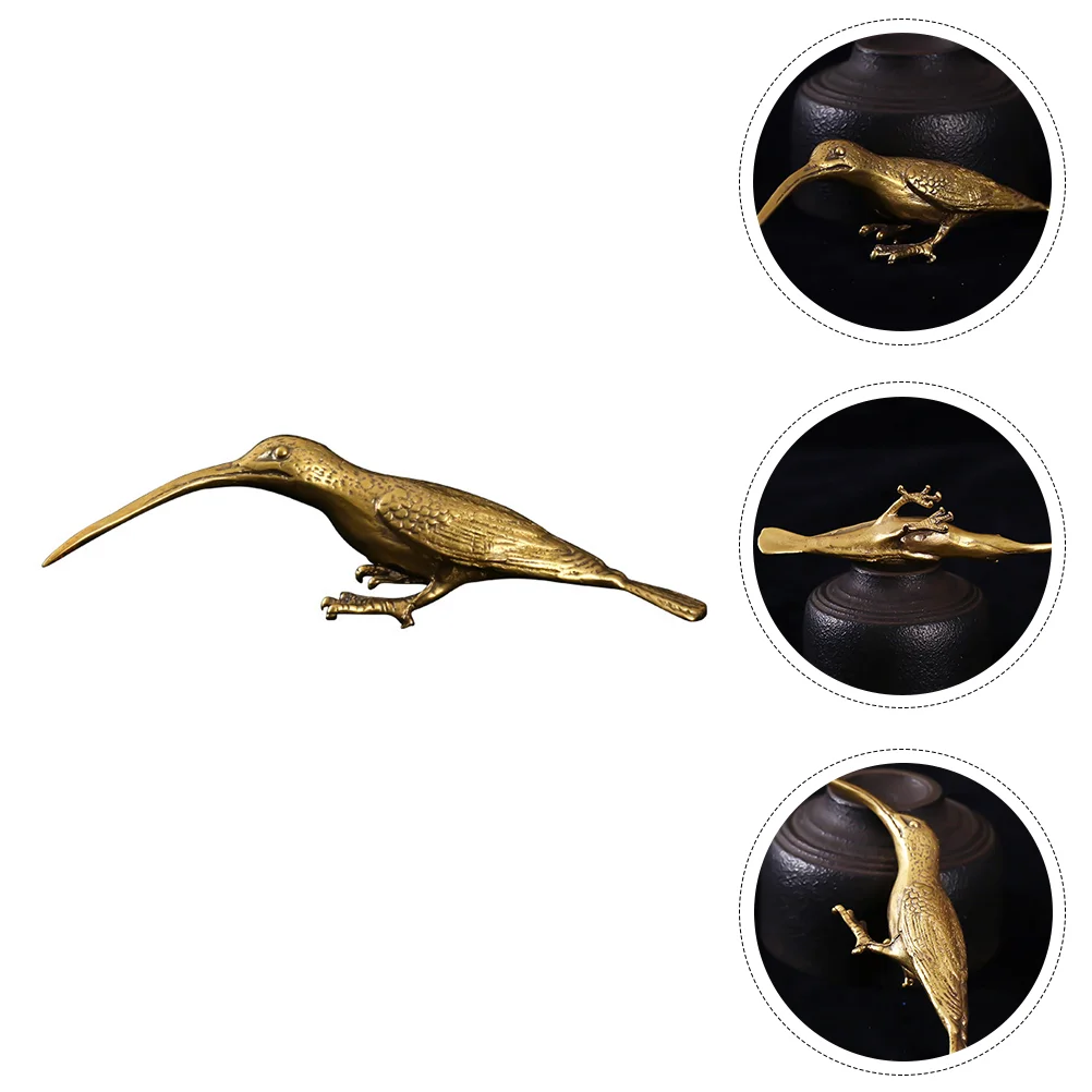 

Tea Pet Adornment Pure Copper Knife Hummingbird Solid Table Topper Yellow Figurine