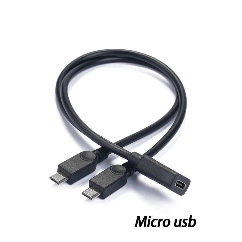 USB charging cable Android Type-c female to 2 USB male splitter 5V 3A phone tablet charging cable For Type-c Micro USB Mini usb