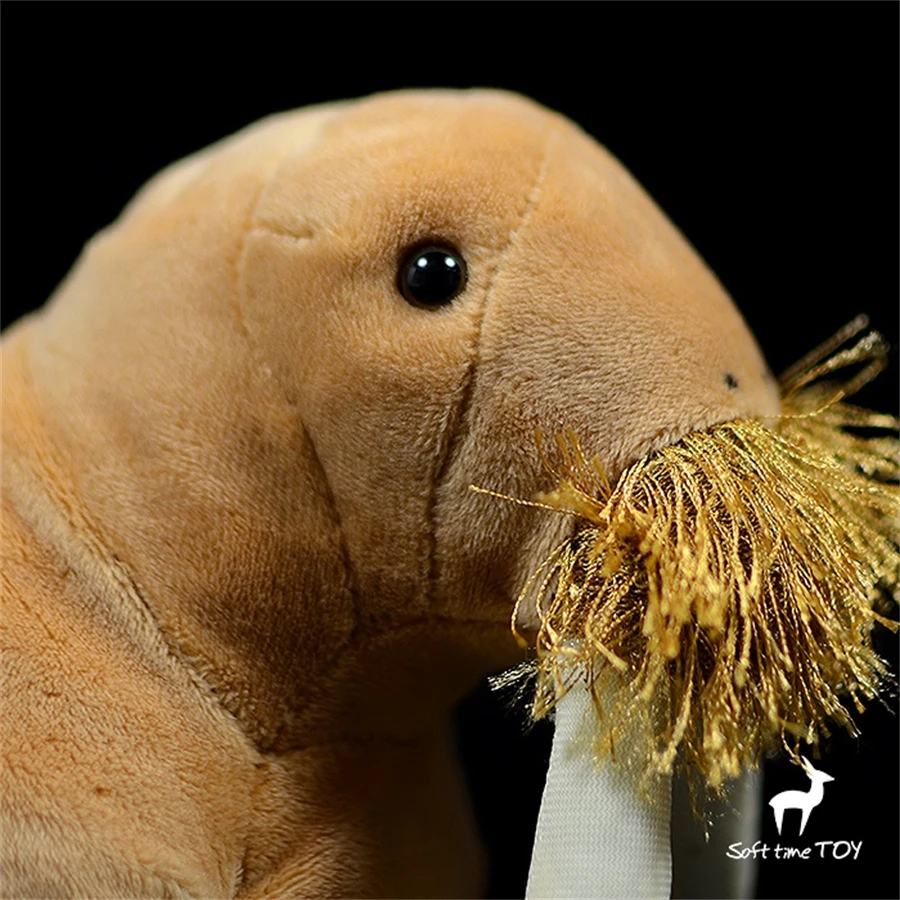 لعبة الفظ القطيفة النابضة بالحياة - حيوان محشو واقعي، بقرة البحر بلوشي، هدية دمية مورس المحاكاة