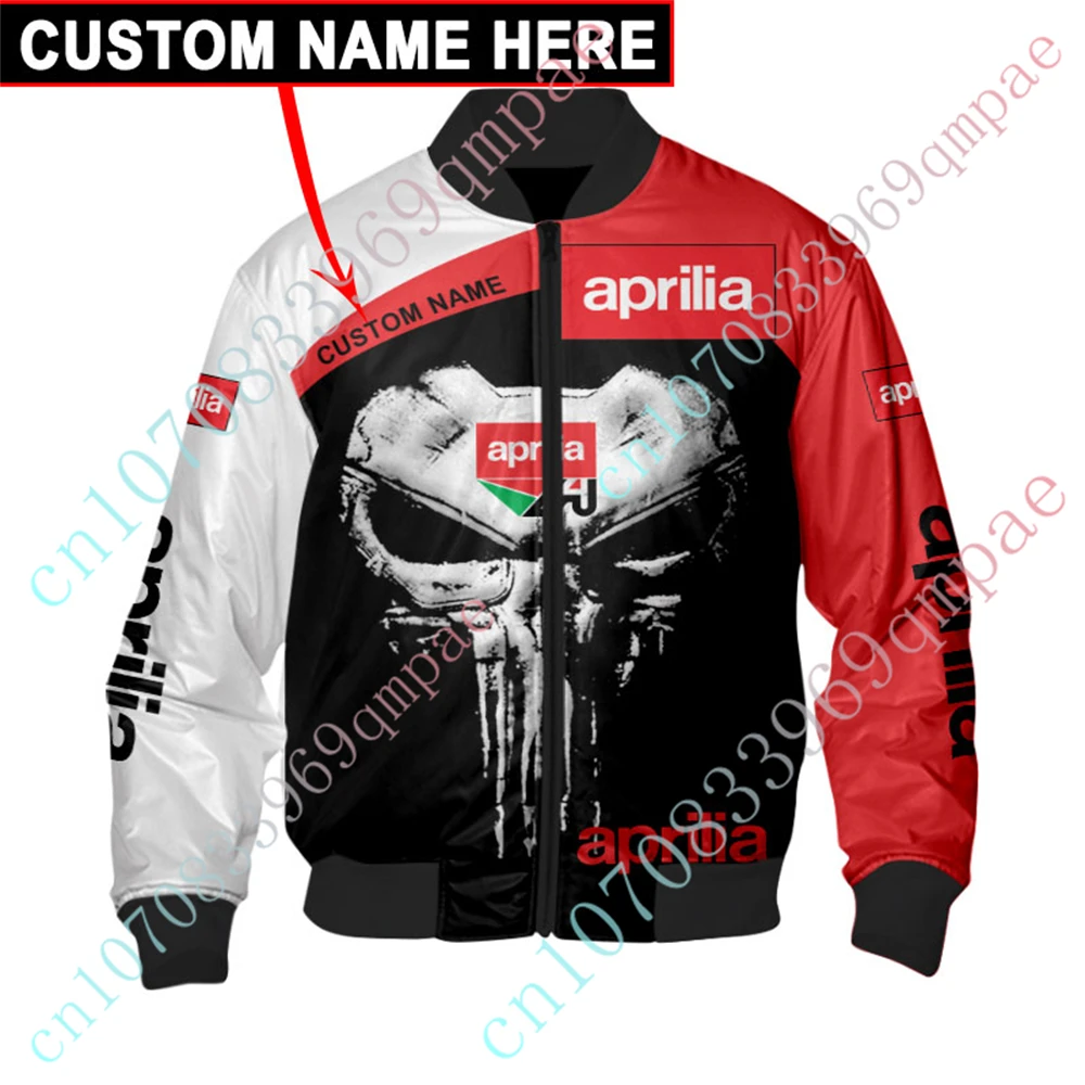 

Aprilia Bomber Jacket Harajuku Parkas Windbreaker Thick Coats Techwear Baseball Uniform Jackets For Men's Clothing Custom Logo