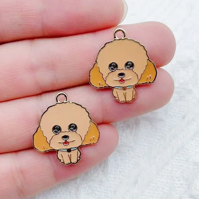 11pcs Cartoon Animal Dog Dog Accessories DIY Drip Oil Alloy Pendant Accessories Keychain Bag Pendant view 2