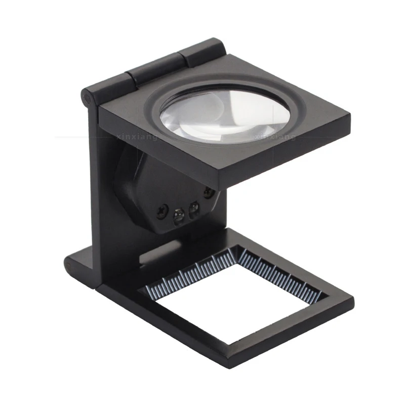 10X 28mm lupa biurkowy wspornik LED światło kalibracja z tworzywa sztucznego przenośna tkanina szkło powiększające gołębie oko wątek lupa o gęstości