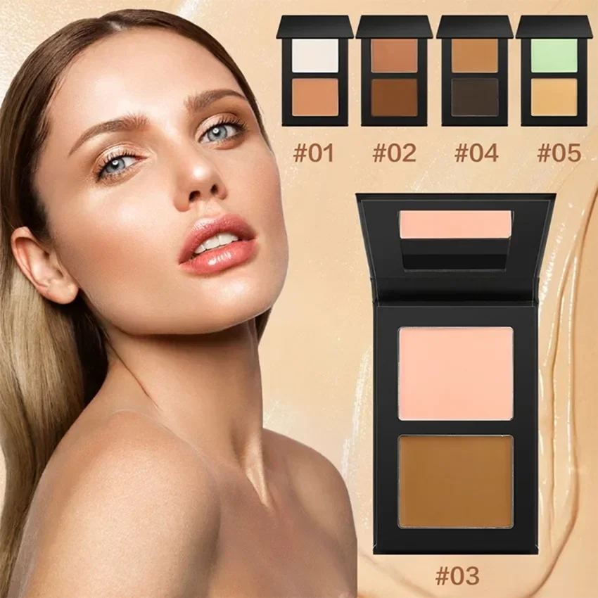 Crema correctora de 2 colores Etiqueta Privatae Contorno iluminador facial de larga duración Maquillaje con logotipo personalizado Paquete negro vegano al por mayor