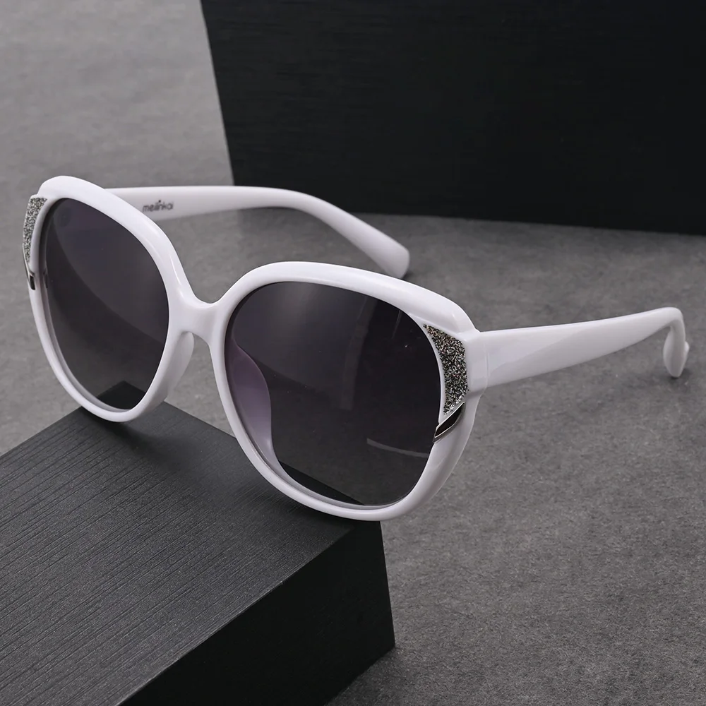 

Rockjoy White Sunglasses Women Polarized Sun Glasses for Female Ladies Elegant Luxury Rhinestone Eyewear Anti Glare Reflection