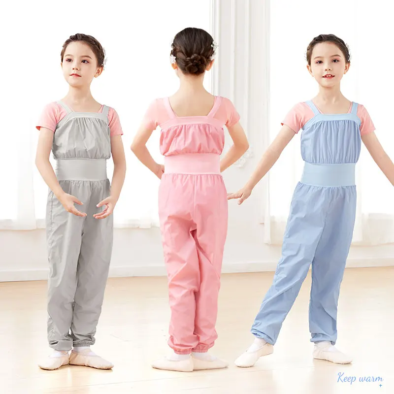 Girls Ballet Warm-up Overalls Loose Dance Pants Trousers Unitard Kids Toddler Dancewear