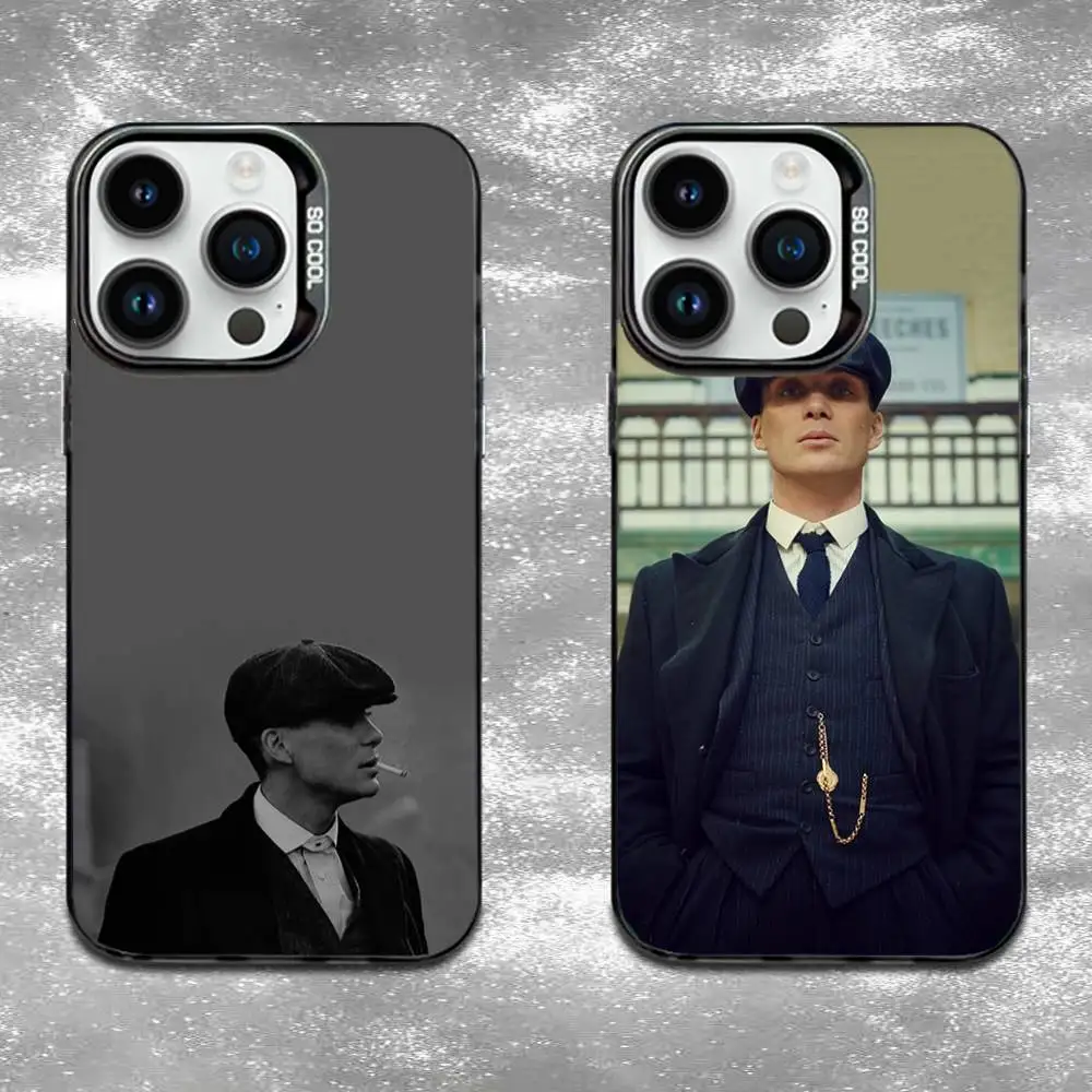 

Actor T-Thomas S-Shelby Phone Case For iPhone 16,15,14,13,12,11,Mini,Pro,E,MAX Black Candy Matte Shockproof Cover