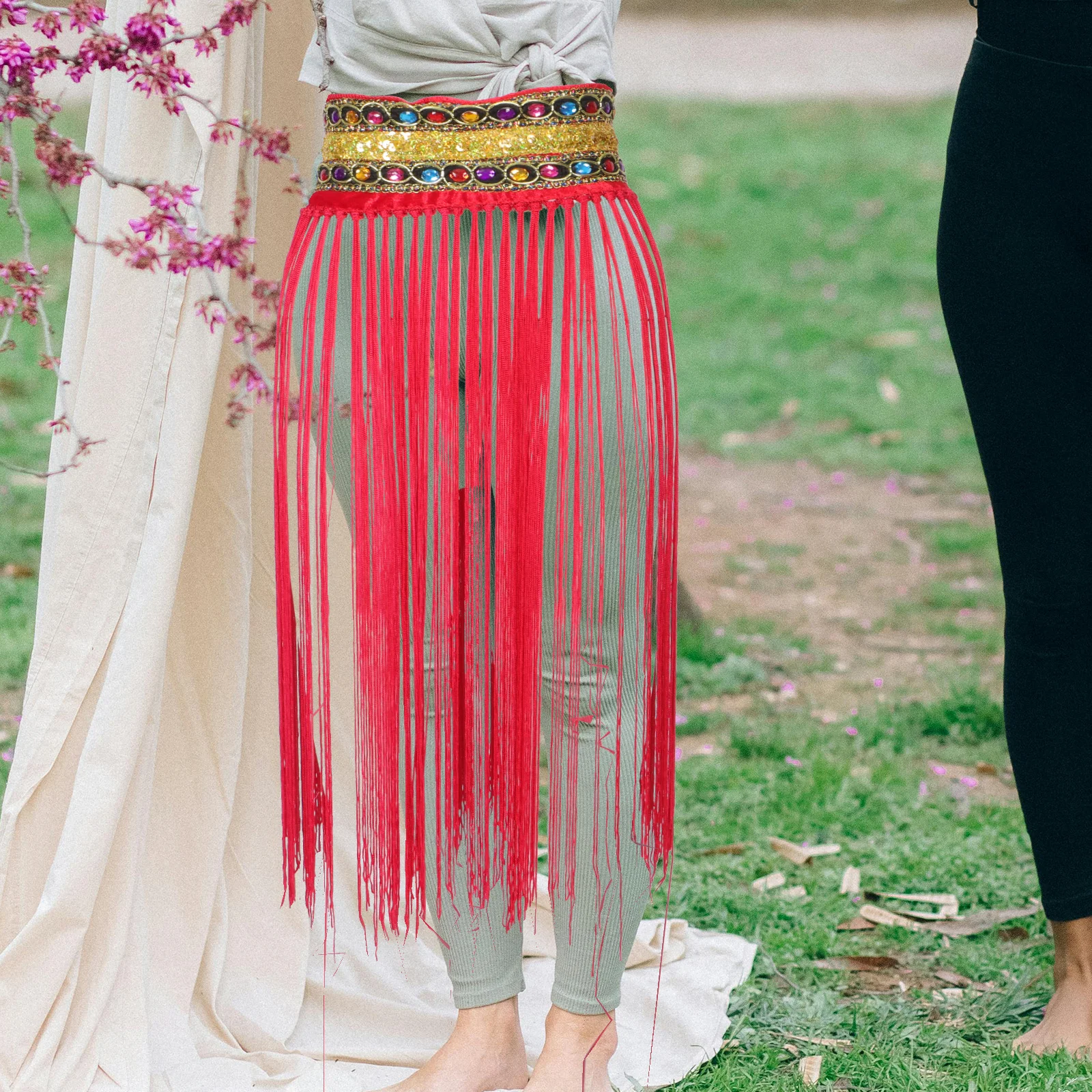

Sequin Fringe Hip Scarf For Women Belly Dancing Skirt Shiny Stage Performance Costume Accessory Dance Skirts