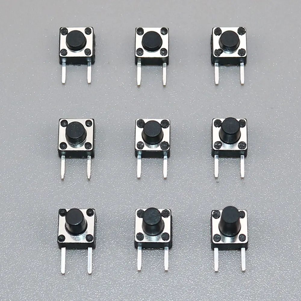 90Pcs 6*6 Tact Switch Tactile Push Button Switch Kit Height: 4.3 ~9MM DIP 2P micro Switch 6x6 Key Switch For Arduino