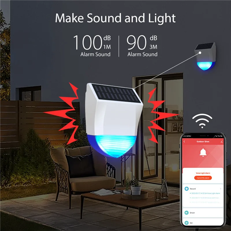 A33T-2X NEO Graffiti Smart Audible Alarm Zigbee Outdoor Sound And Light Alarm Waterproof Solar Sound Light Alarms