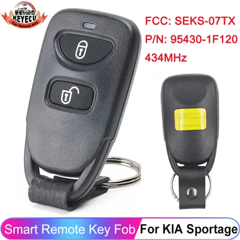 KEYECU 2 버튼 FCC ID: SEKS-07TX KIA Sportage 2005 2006 2007 2008 P/N: 95430-1F120 434MHz 원격 키 Fob
