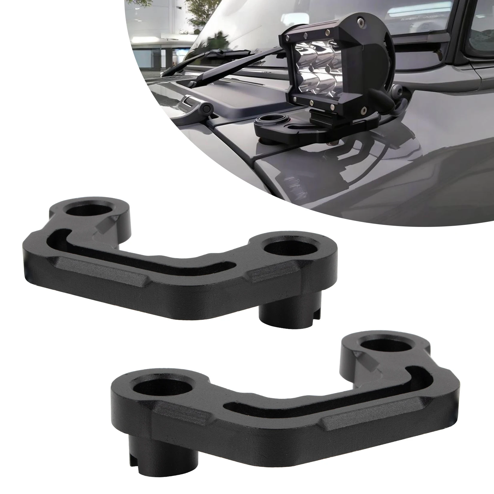 

Кронштейн для крепления капота на капот, светодиодный противотуманный фонарь для Jeep Wrangler JL JLU Sahara Rubicon Sport 2018-2024 Gladiator JT 2020-2024