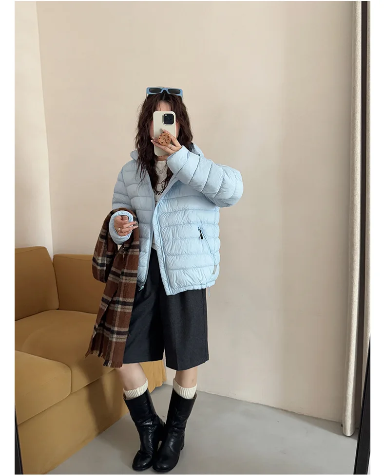 Solid Lightweight Hooded Padded Jacket Women Autumn Winter Casual Outdoor Soft Puffer Jacket Woman All Match Korean Warm Parkas