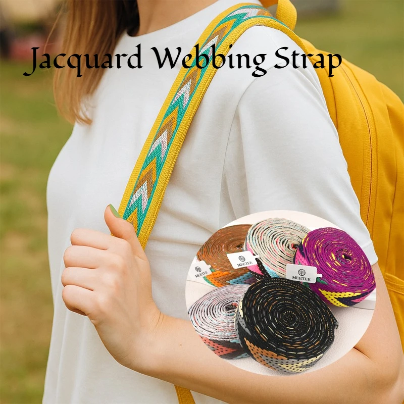 

10Meters 22mm Jacquard Webbing Strap Belt Sling Decorative Braid Shoulder Bag Strap Ribbon Band Bias Binding Sewing Accessories