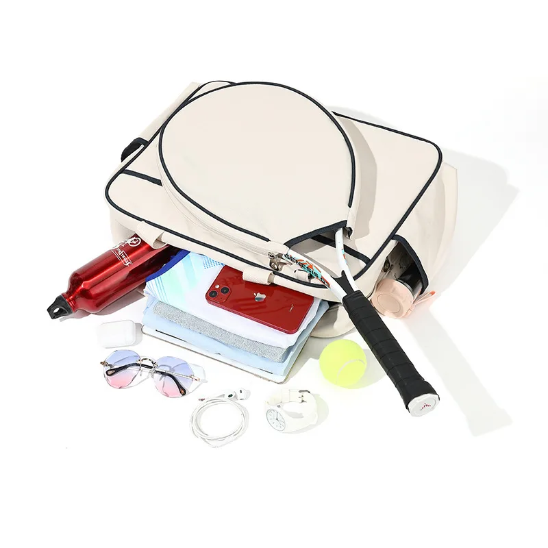 مخصص جودة عالية رائعة متعددة الوظائف الرياضة حقيبة قماش قنب ذات سعة كبيرة موضة مضرب حقيبة تنس الريشة المحمولة شو