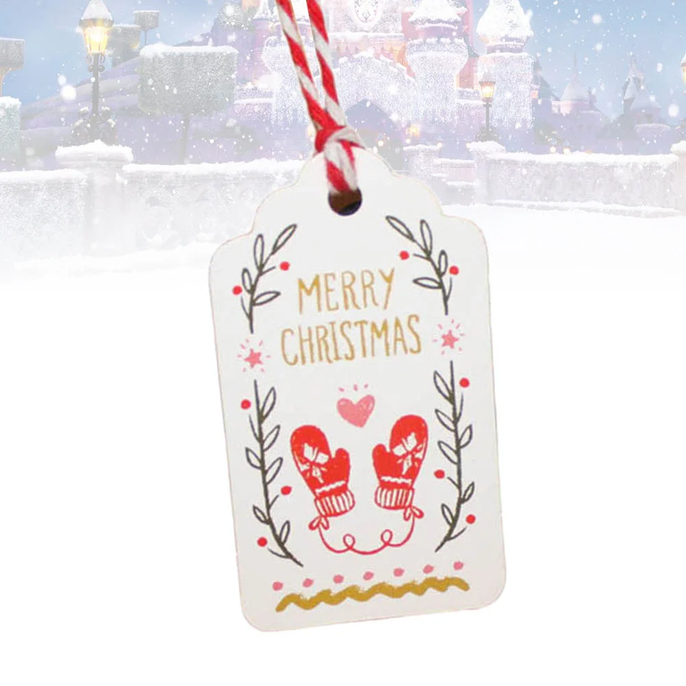 50PCS Christmas Gift Tags Kraft Tags MERRY CHRISTMAS Tags with 10m Cotton Strings for Gift Wrapping and Labeling