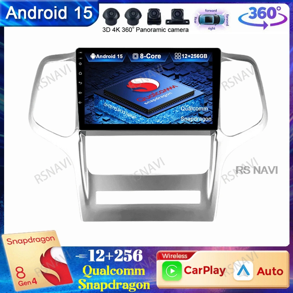 

Автомобильный радиоприемник Android 14 для Jeep Grand Cherokee 2008 2009 2010 2011 2012 2013, авторадио-навигация Qualcomm 5G WIFI, беспроводной 4G LTE