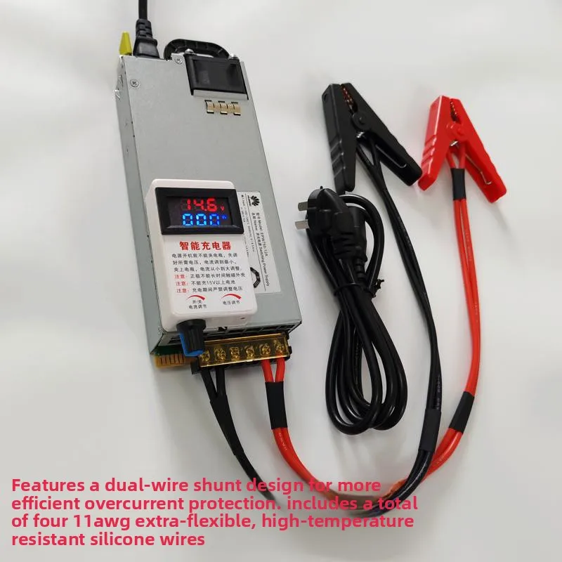 12V 14.6V 50A 60A LiFePO4 Li-ion Battery Charger for RV Car with 12.6V Adjustable High Power