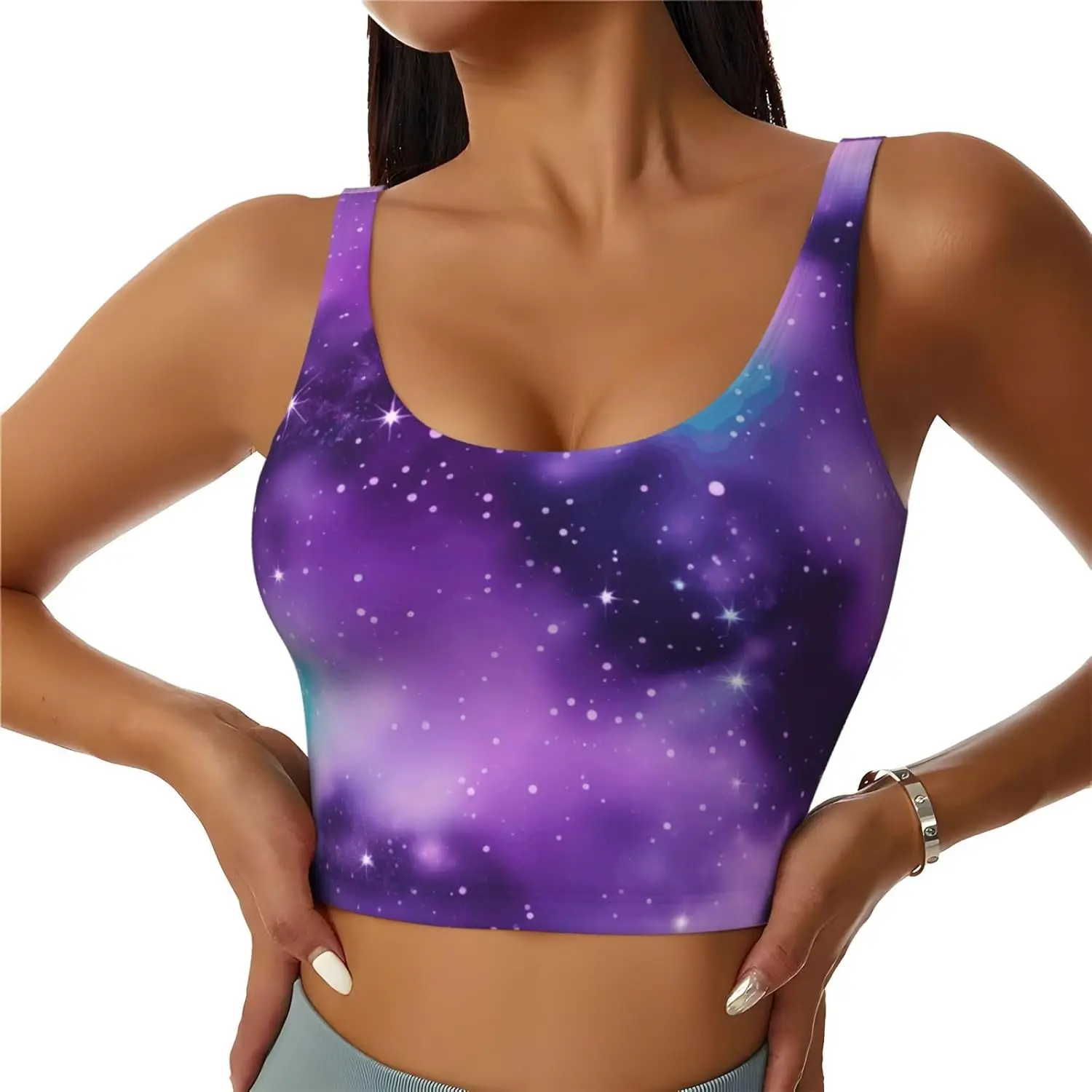 

Женский спортивный жилет Magic Galaxy Sky с фиолетовым принтом, жилеты для тренировок для йоги, легкие, модные для сезонов