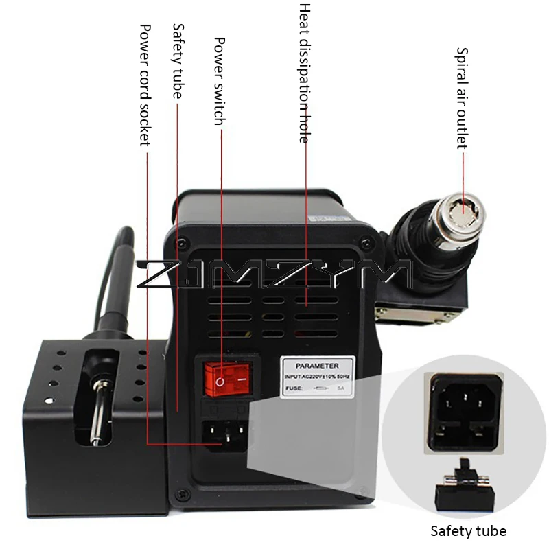 2 In 1 898D Soldering Iron Hot Air Soldering Station DIY Digital Rework Station Phone Repair Solder Tool Welding Station