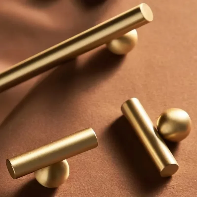 Brass Cabinet Handle Creative New High-end Modern Minimalist Drawer Cabinet Wardrobe Door Knobs Light Luxury Cabinet Long Handle