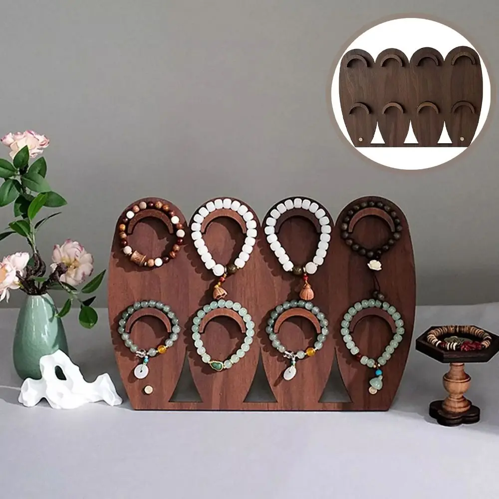Simple Wood Bracelet Tray Organizer Storage Case Bracelet Display Rack Hand Bangle Ornaments Necklace Display Stand Women