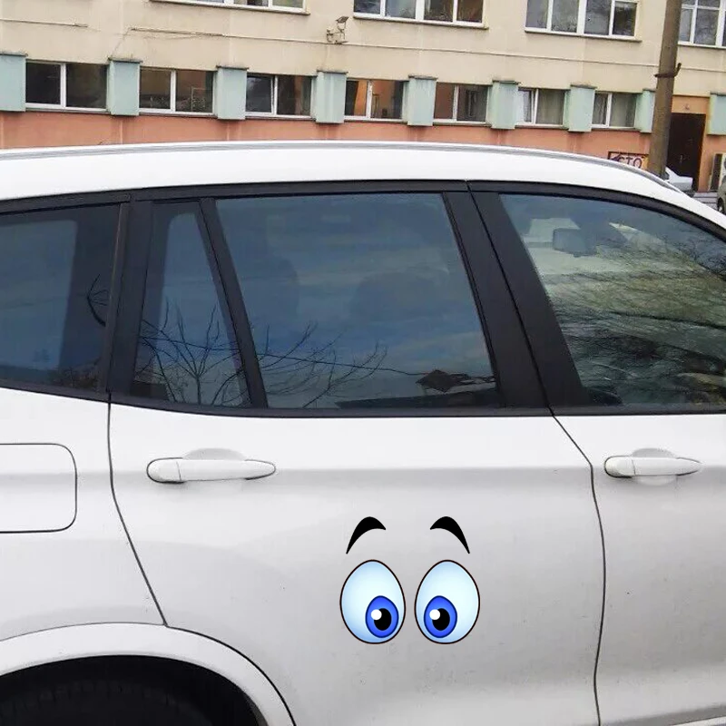 الكرتون العين سيارة ملصق عالية الجودة سيارة التصميم الديكور مرآة الرؤية الخلفية الجسم مقاوم للماء شارات الفينيل اكسسوارات السيارات