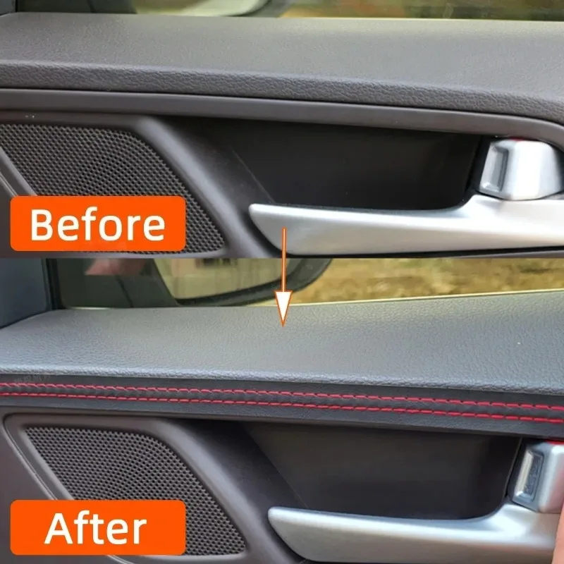 2 متر/8 متر سيارة ذاتية اللصق صب تقليم لوحة القيادة الداخلية السيارة الجلود الديكور خط لتقوم بها بنفسك جديلة قطاع نمط السيارة الديكور #4