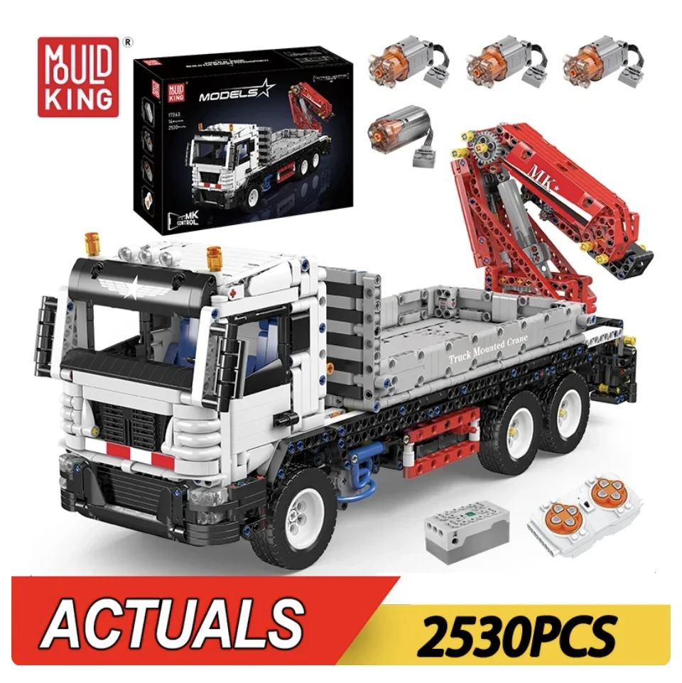 

NEW 2530PCS Technical Remote Control Truck Mounted-Crane Building Block Assembly Car Brick Toys Kids Christmas Gift Boys