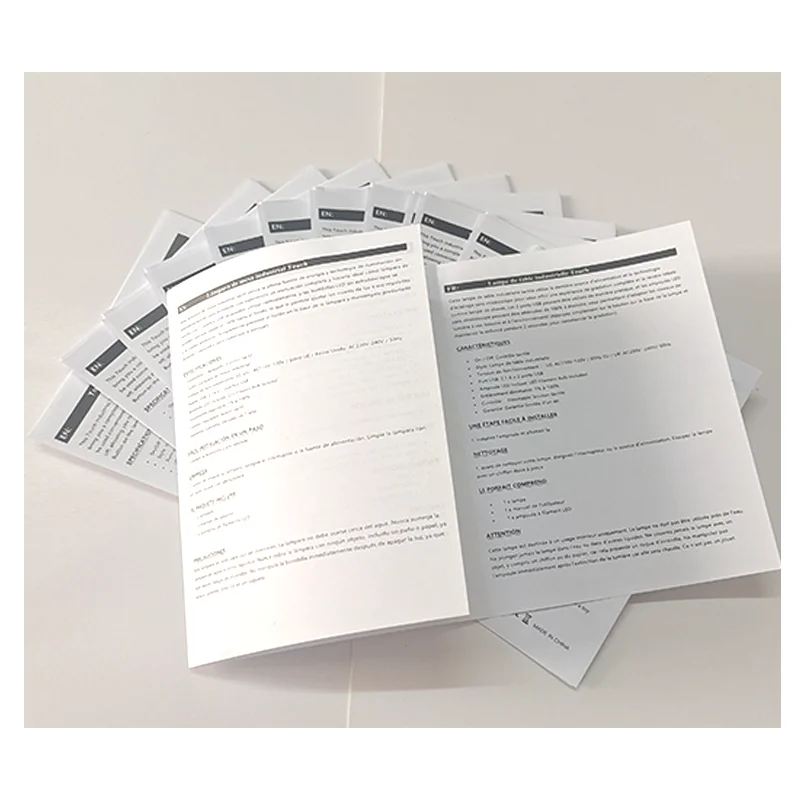 80gsm 270x120mm Instructions  For 3 Pages 2 Folded Custom Printing For Light Product