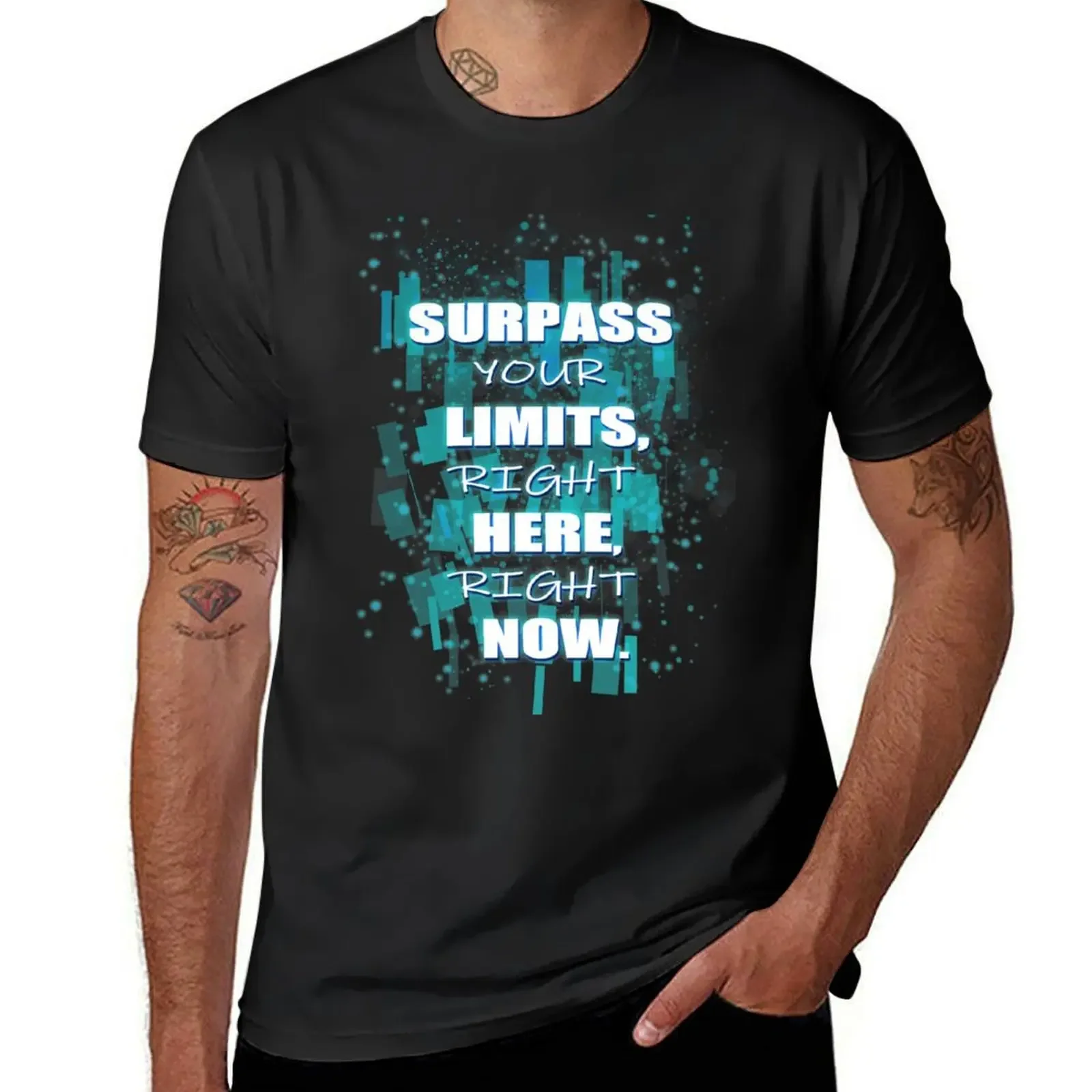 Surpass Your Limits - Quote - Inspirational - Gym Workout T-Shirt tees kawaii clothes vintage mens cotton t shirts