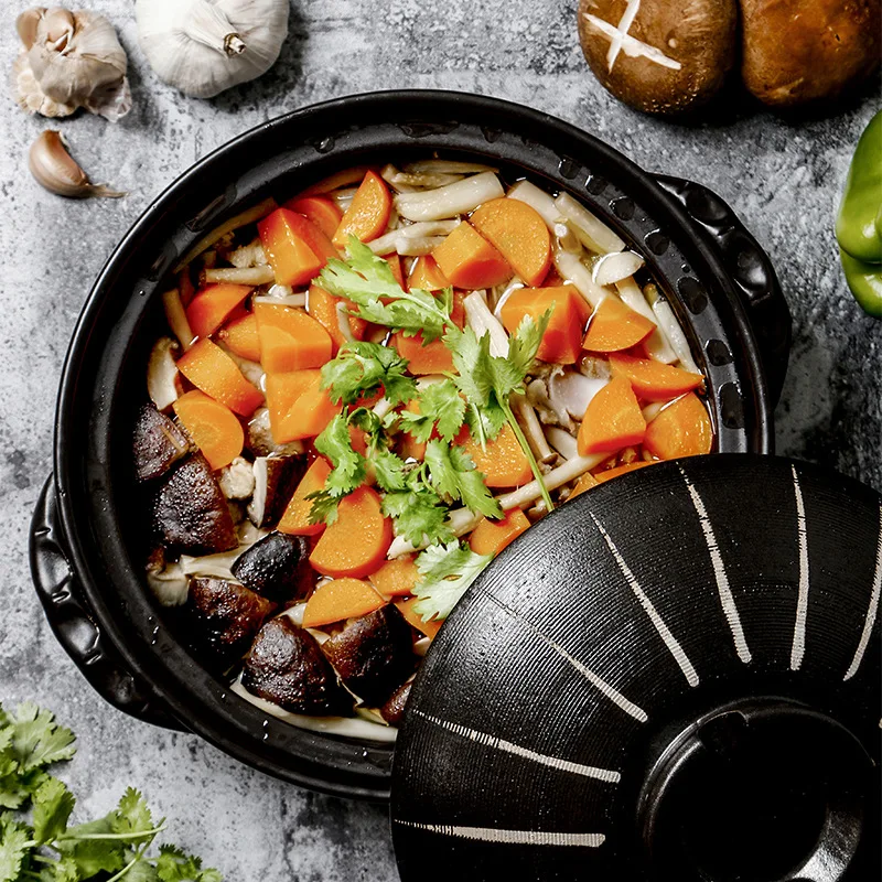 

Japanese Style Clay Pot Casserole Dish High Temperature Resistant Ceramic Stew Pot For Gas Stove Soup Rice Cooking