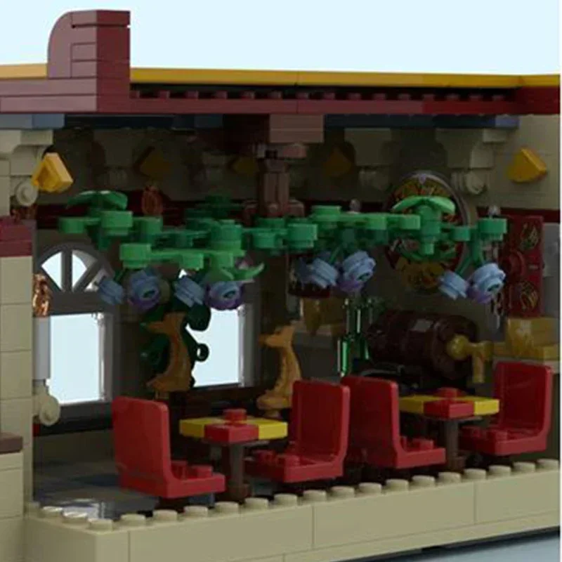 

Moc Building Block Breezway cafe Model Technology Brick DIY Assembly Modular City Street View Toy For Holiday Gift