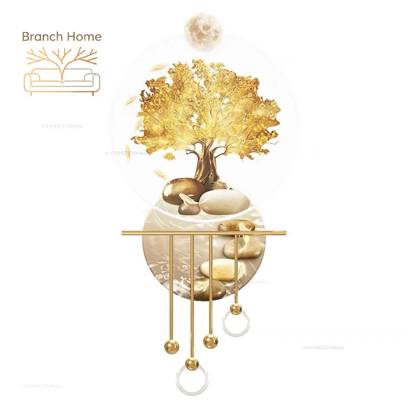 Chinese Style Decorative Painting At The End of The Hallway,hanging High-end Three-dimensional Glowing Wall Lamp Painting