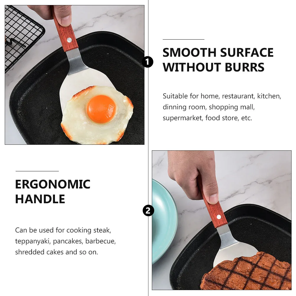 

3 Pcs Fried Steak Spatula Turner Kitchen Gadgets Tool Spatulas Barbecue Stainless Steel Frying Tools