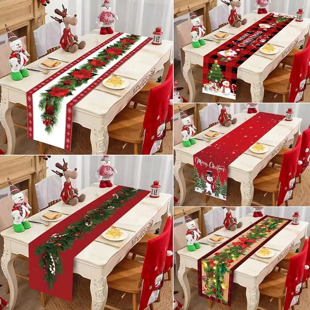 1pc Weihnachten Tisch Läufer Frohe Weihnachten Dekoration Hause Tisch Weihnachten Ornament Navidad Notal Noel Frohes Neues Jahr Kulissen