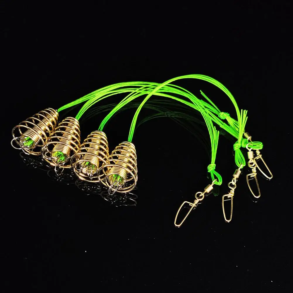 High Carbon Fishing Hooks Carp Spherical Feeder Bomb Hanging Proof Explosion Anti-winding Spring Hook Tool Hook Explosion O0B3