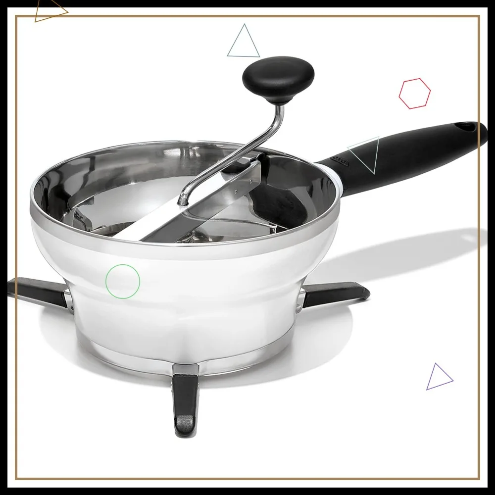 

Stainless Steel Food Mill for Smooth Purees, Easy to Use and Clean, Silver Kitchen Tool