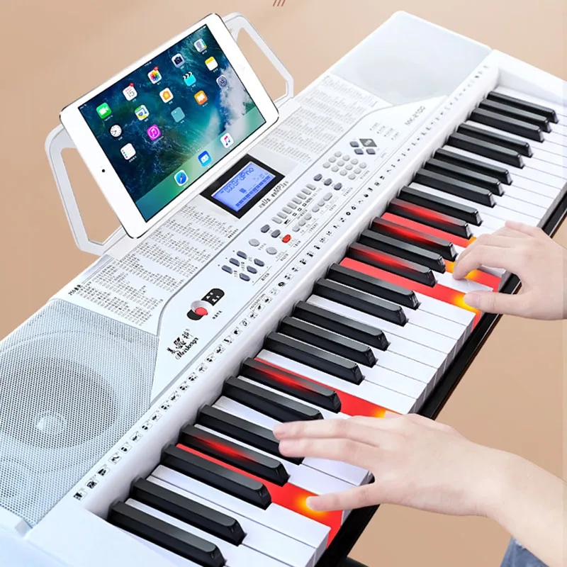 

White Electronic Organ Smart 61keys Adult Children Beginner Teaching 88 Midi Keyboard Controlador Midi Electronic Organ AA50EO