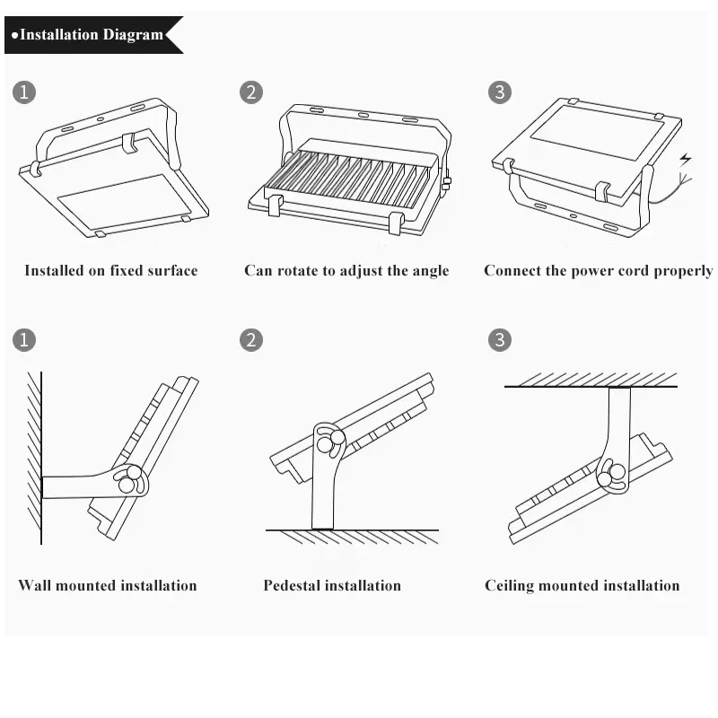 Reflector LED impermeable IP66 para exteriores, lámpara de pared para jardín, 100W, 50W, 30W, 200W, 100W