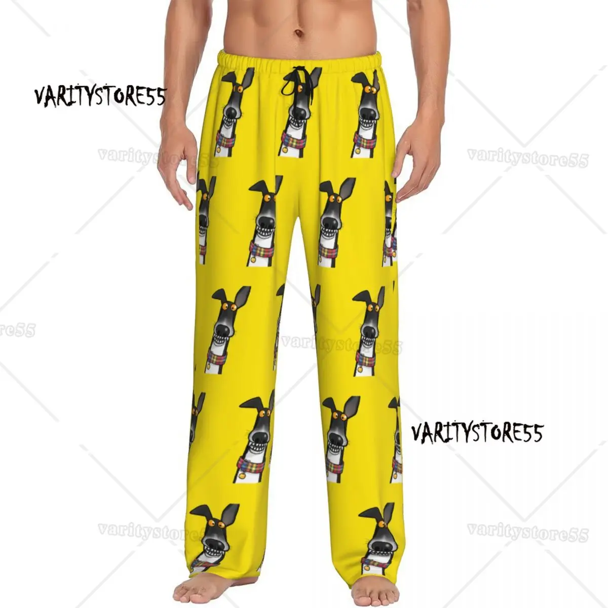 

Пижамные штаны с принтом Teefs Humor Sighthound, мультяшная итальянская борзая, уиппет, одежда для сна для собак, низ с карманами