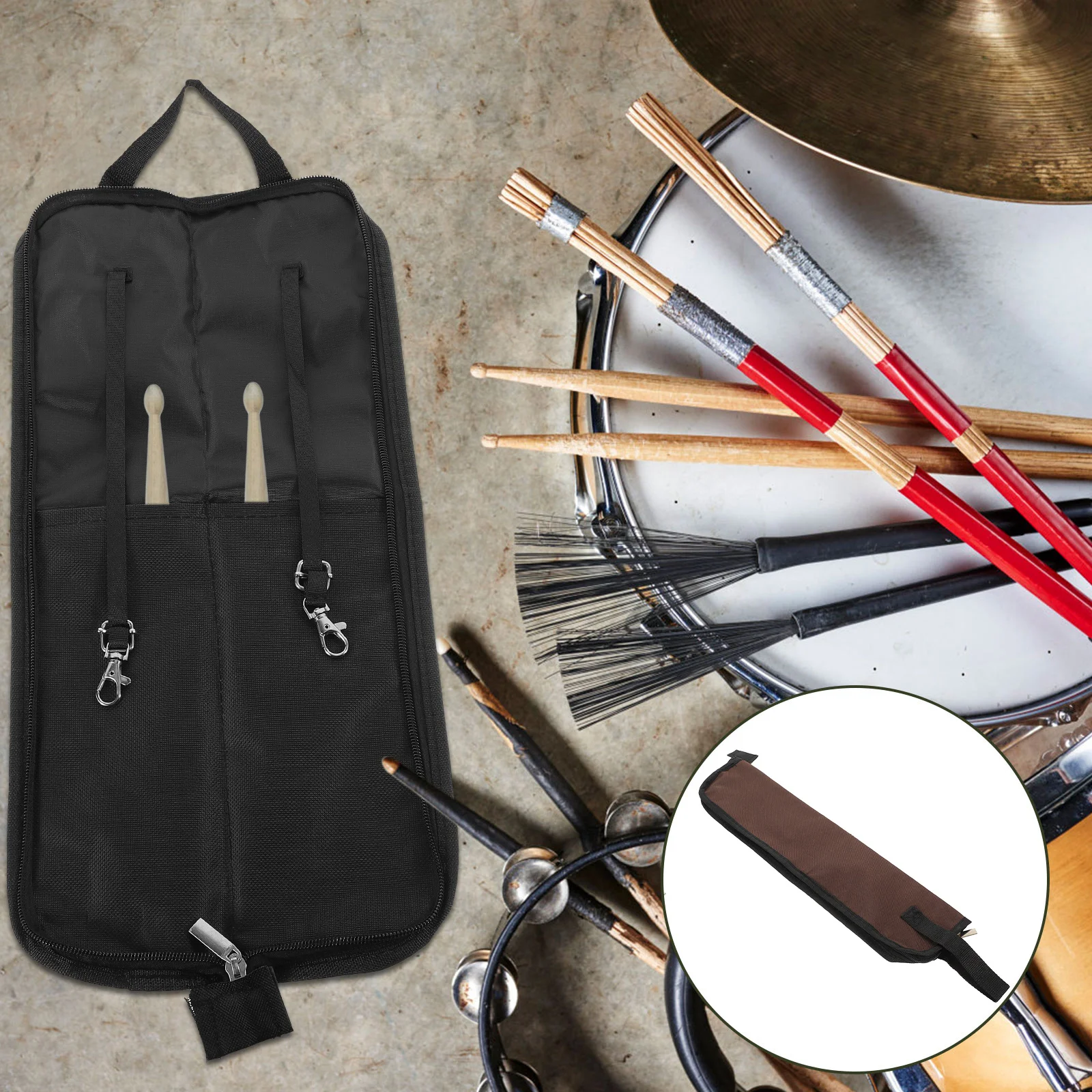 

Drumstick Bag High Quality Oxford Fabric Drum Stick Carrier Prevent Scratches Convenient for Outdoor Performances