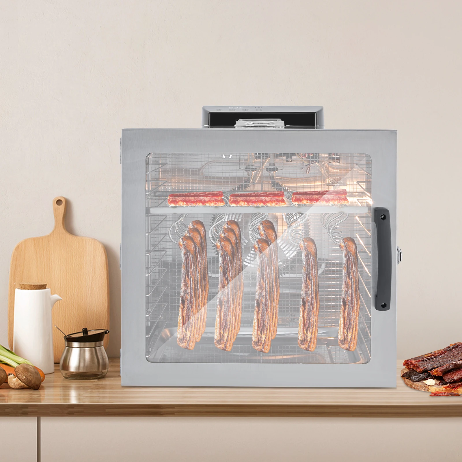 1000W Biltong Dryer Food Dehydrator, 42.5L Electric Meat Dryer With 20 Hooks & 10 Trays, Control For Biltong Jerky For Jerky Sausage Fruit, 110V US Plug