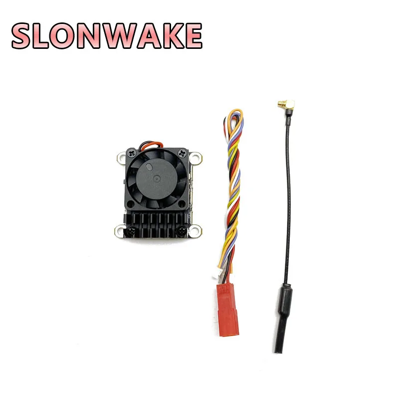 SLONWAKE VTX 비디오 송신기 냉각 선풍기, 내장 마이크 포함, 30.5 × 30.5, RC FPV 장거리 고정익, 48CH, 5.8GHz, 2W