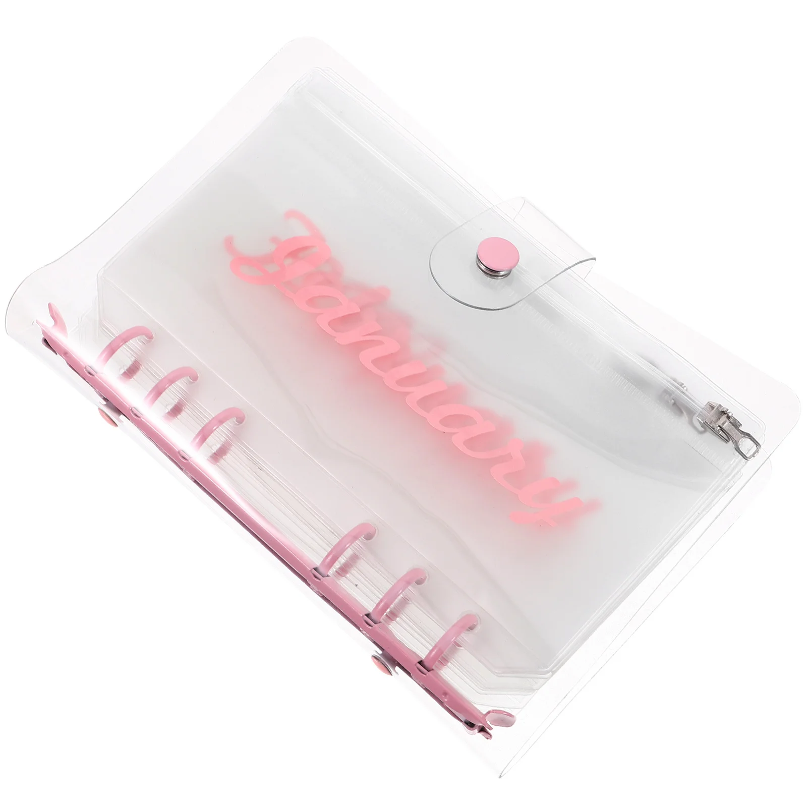 1 Set Pvc Budget Binder Pockets Month Budget Organizer 6-Ring Insert Document Filing Bag Reusable Pouch For Loose Leaf Notebook