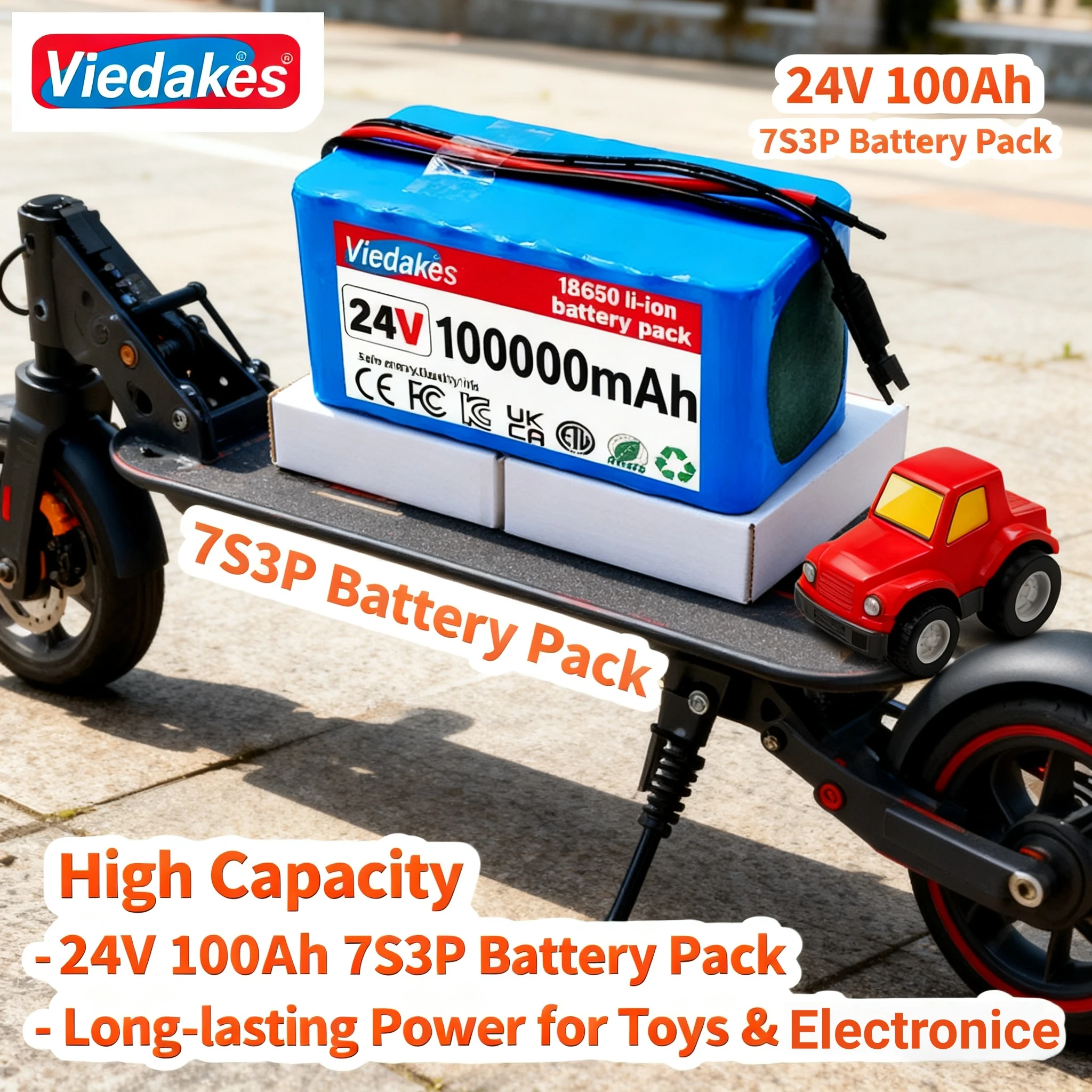 

️For 24V-29v Electric equipment Battery, 7S3P 21700 Li-ion Battery Pack 29.4V 100000mAh Bicycle wheelchair，free Charger